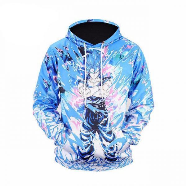 Dragon Ball Z Light Blue 3D Printed Hoodie/Zipper Hoodie