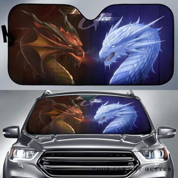 Dragon Fire And Ice Car Auto Sun Shade