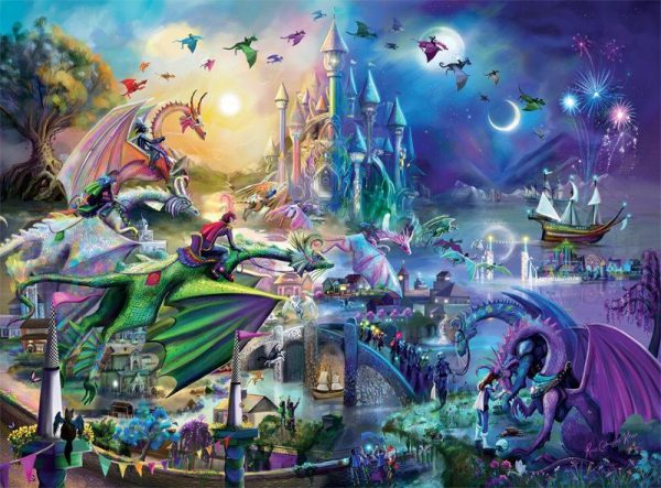 Dragon Race Into The Night Jigsaw Puzzle Set