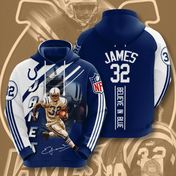 Edgerrin James Indianapolis Colts 3D Printed Hoodie/Zipper Hoodie