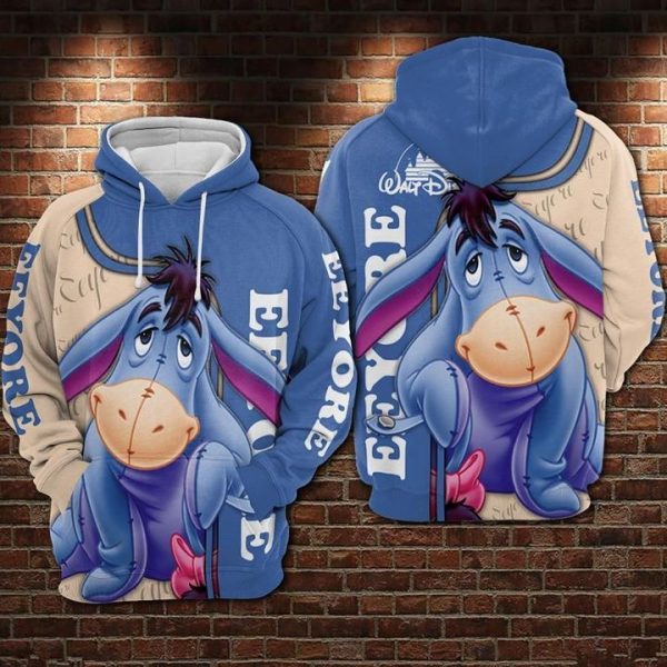 Eeyore 3D Printed Hoodie/Zipper Hoodie