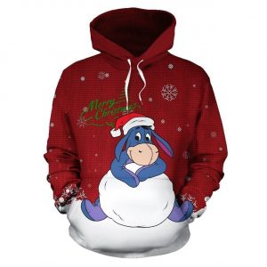 Eeyore Christmas 3D Printed Hoodie/Zipper Hoodie