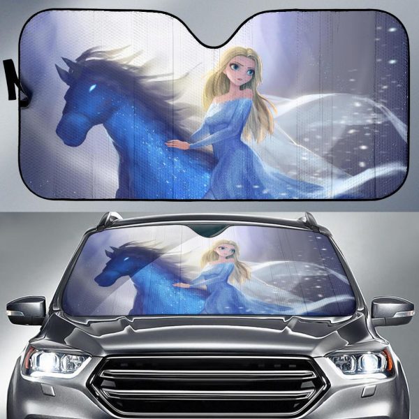 Elsa Snow Queens Cartoon Car Auto Sun Shade