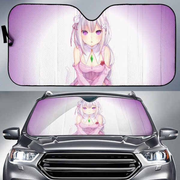 Emilia Rezero Anime Girls Anime Car Auto Sun Shade