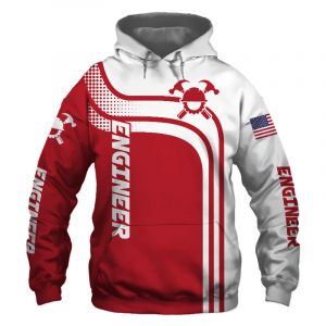 Engineer Red US Flag 3D Printed Hoodie/Zipper Hoodie