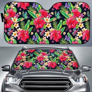 Exotic Hibiscus Flowers Car Auto Sun Shade