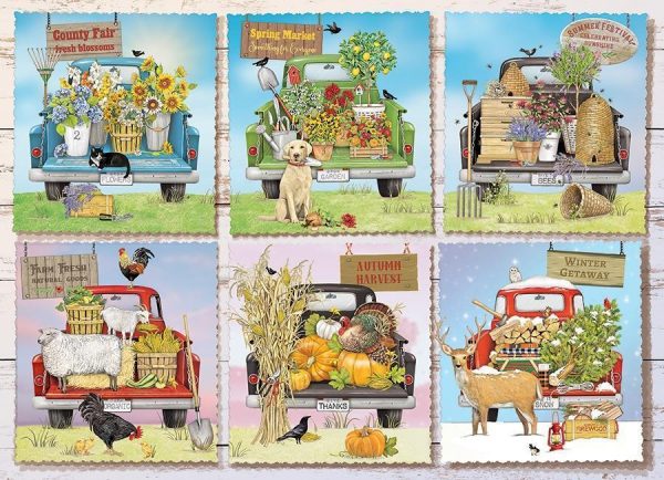 Farmers Market Trucks Jigsaw Puzzle Set