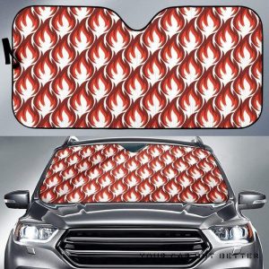 Fire Flame Symbol Pattern Car Auto Sun Shade