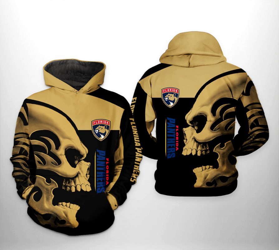 Florida Panthers NHL Skull 3D Printed Hoodie/Zipper Hoodie