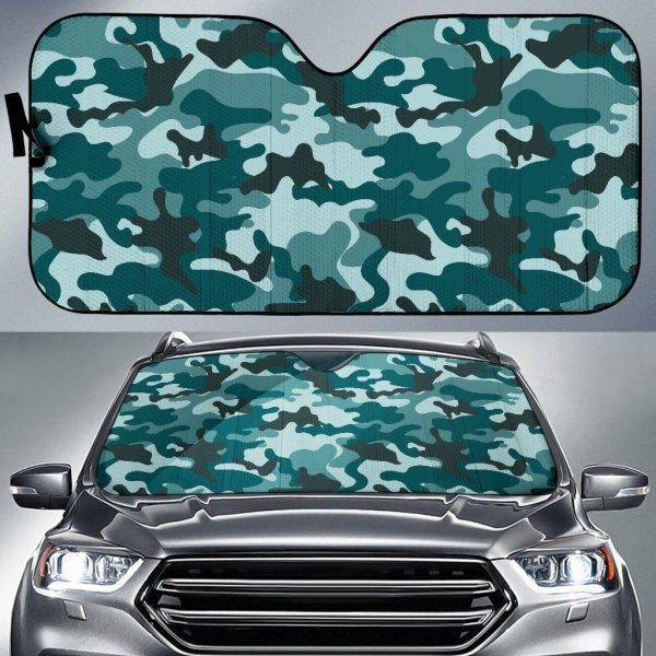 Forest Green Camouflage Car Auto Sun Shade