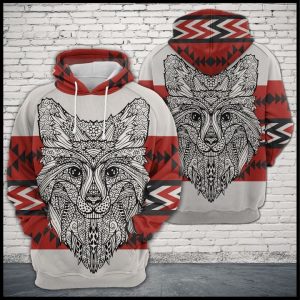 Fox Zentangle Native Pattern 3D Printed Hoodie/Zipper Hoodie