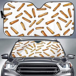 French Fries Potato Pattern Car Auto Sun Shade