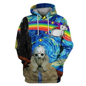 Friday 13th Jason Voorhees Cute Unicorn Rainbow 3D Printed Hoodie/Zipper Hoodie