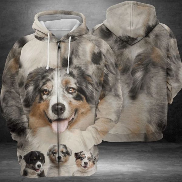 Funny Australian Shepherd 3D Printed Hoodie/Zipper Hoodie