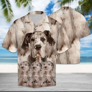 Funny Great Dane Hawaiian Shirt Summer Button Up