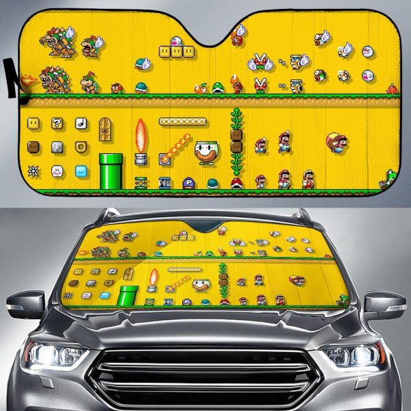 Funny Supermario Characters Car Auto Sun Shade