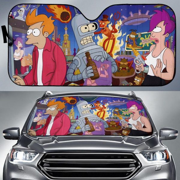 Futurama Cartoon Car Auto Sun Shade