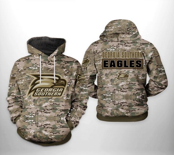 Georgia Southern Eagles NCAA Camo Veteran 3D Printed Hoodie/Zipper Hoodie