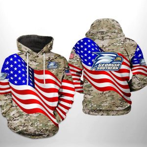 Georgia Southern Eagles NCAA US Flag Camo Veteran 3D Printed Hoodie/Zipper Hoodie