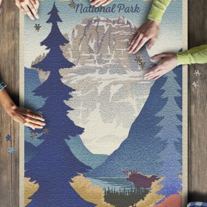 Glacier National Park Mountain Scene? Jigsaw Puzzle Set