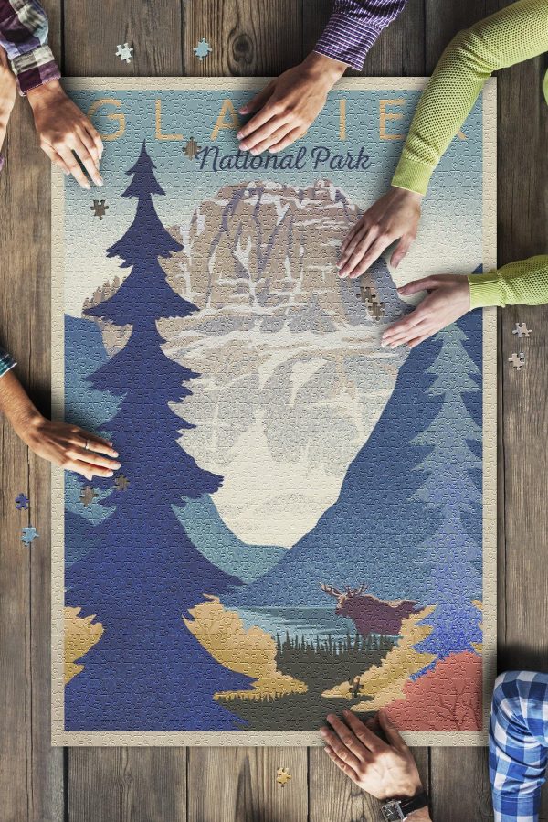 Glacier National Park Mountain Scene? Jigsaw Puzzle Set