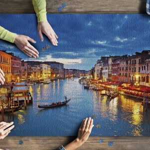 Grand Canal At Night, Venice, Italy Jigsaw Puzzle Set