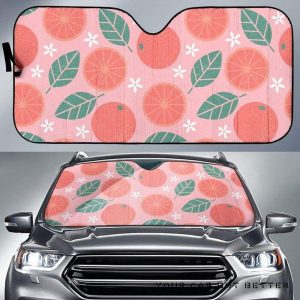 Grapefruit Leaves Flower Pink Car Auto Sun Shade