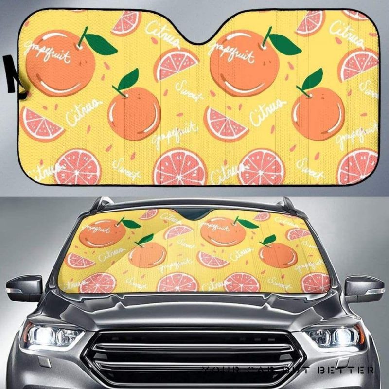 Grapefruit Yellow Car Auto Sun Shade