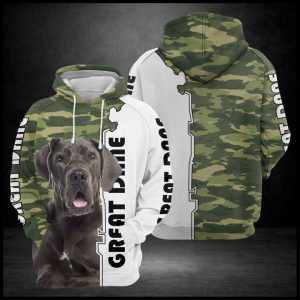 Great Dane Camo Pattern 3D Printed Hoodie/Zipper Hoodie