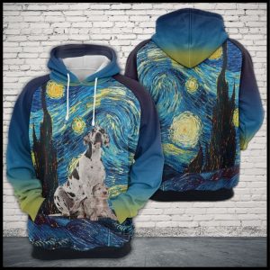 Great Dane Starry Night 3D Printed Hoodie/Zipper Hoodie