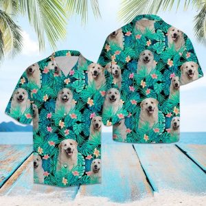 Great Pyrenees Tropical Hawaiian Shirt Summer Button Up