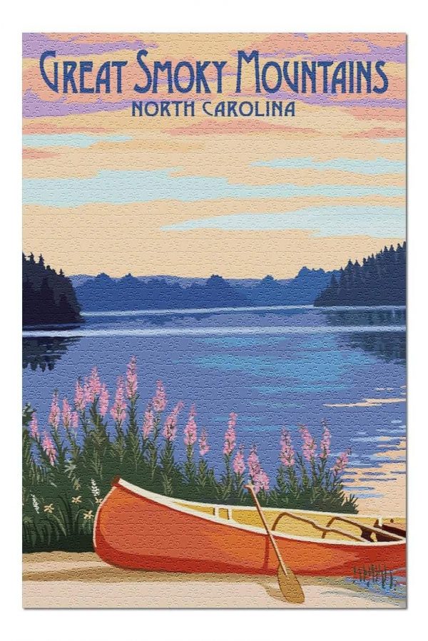 Great Smoky Mountains Canoe And Lake Jigsaw Puzzle Set