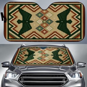 Green Thunderbirds Native American Car Auto Sun Shade