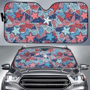 Hand Drawn Colorful Starfish Car Auto Sun Shade