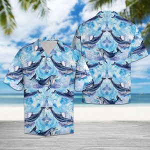 Happy Dolphin Hawaiian Shirt Summer Button Up