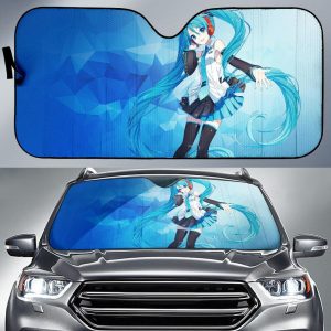 Hatsune Miku Anime Girl Polygons Anime Car Auto Sun Shade