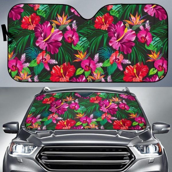 Hawaiian Floral Flowers Car Auto Sun Shade