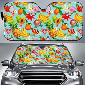 Hawaiian Tropical Fruits Car Auto Sun Shade