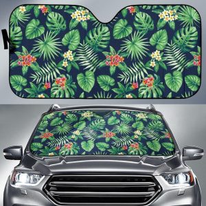 Hawaiian Tropical Leaves Car Auto Sun Shade