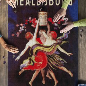 Healdsburg, California Women Dancing With Wine Jigsaw Puzzle Set