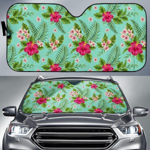 Hibiscus Plumeria Flowers Car Auto Sun Shade