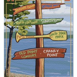 Higgins Lake Destinations Sign Jigsaw Puzzle Set