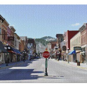 Historic Deadwood With Stop Sign Jigsaw Puzzle Set