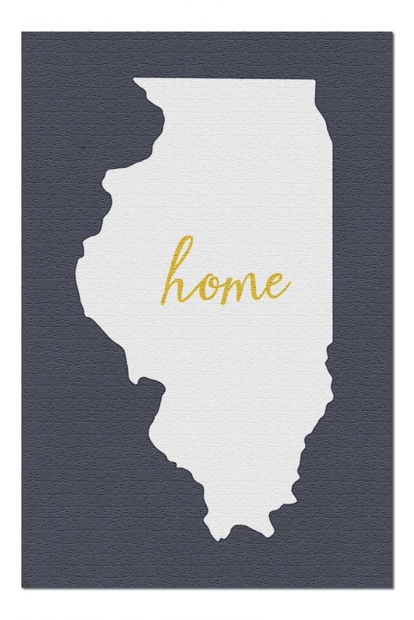 Home State White On Gray Jigsaw Puzzle Set