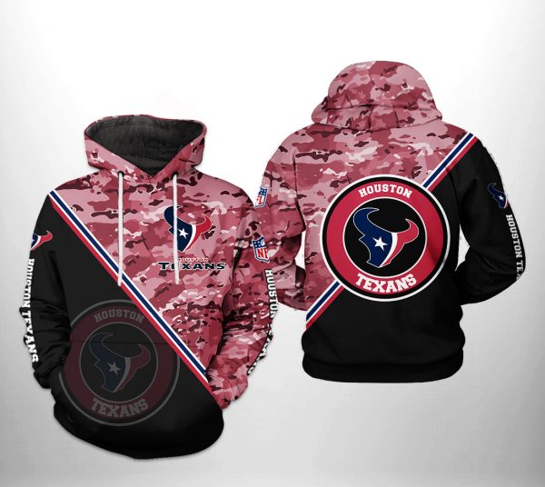 Houston Texans NFL Camo Team 3D Printed Hoodie/Zipper Hoodie