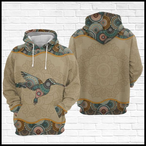 Hummingbird Mandala 3D Printed Hoodie/Zipper Hoodie