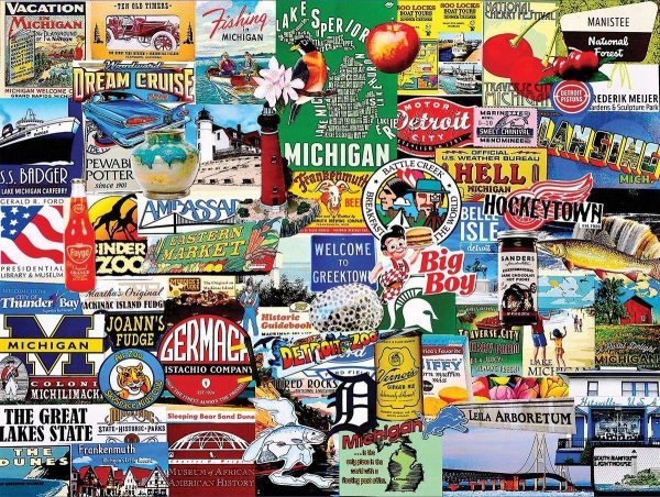 I Love Michigan Jigsaw Puzzle Set