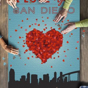 I Love You San Diego, California Jigsaw Puzzle Set