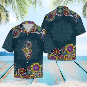 Illinois Mandala Hawaiian Shirt Summer Button Up