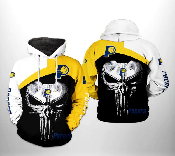 Indiana Pacers NBA Skull Punisher Team 3D Printed Hoodie/Zipper Hoodie